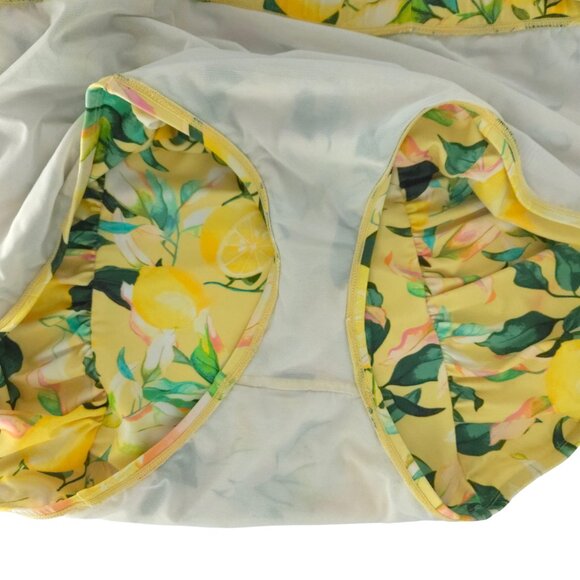 torrid Off Shoulder Ruffle Bikini Set Lemon Swim Suit Modest Plus Yellow UPF 3X - Picture 13 of 16